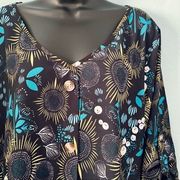 Unbranded Blue Floral Pullover Dress Size XL - Picture 2 of 6